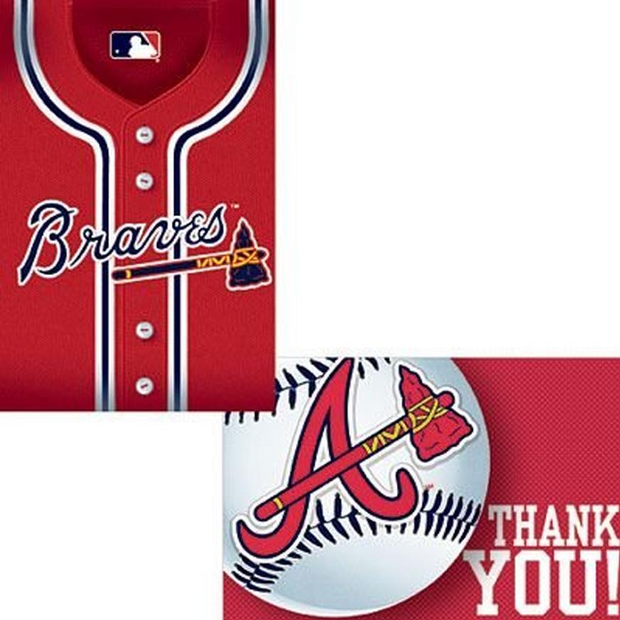 Atlanta Braves Invitations & Thank You Notes for 8