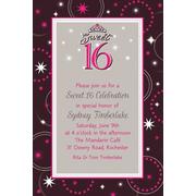 Custom Sparkle Sweet 16 Birthday Invitations