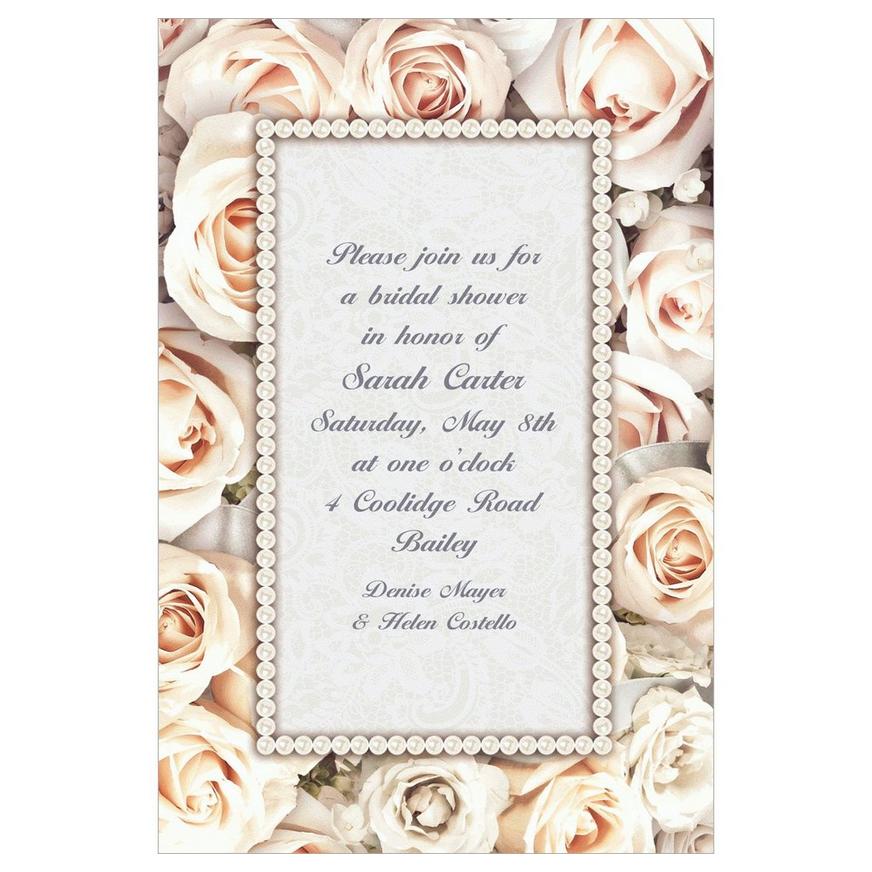 Custom Lovely in White Bridal Shower Invitations