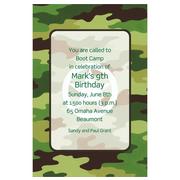 Custom Green Camouflage Invitations