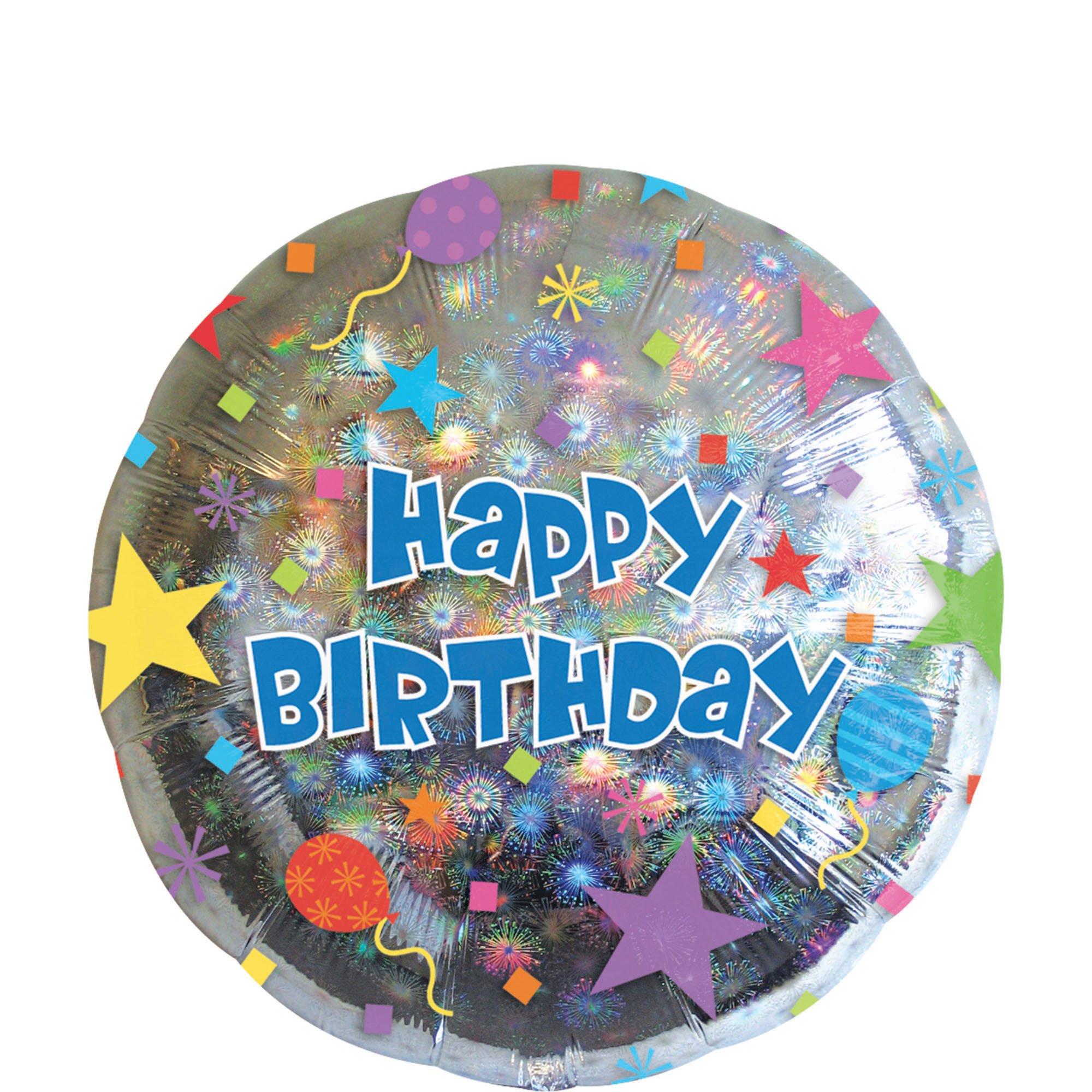 Happy Birthday Balloon Prismatic Starburst 17in Party City