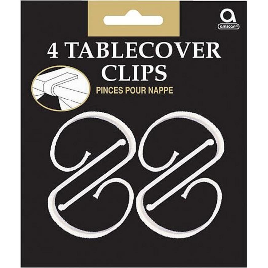 Clear Plastic Tablecloth Clips pack of 4 