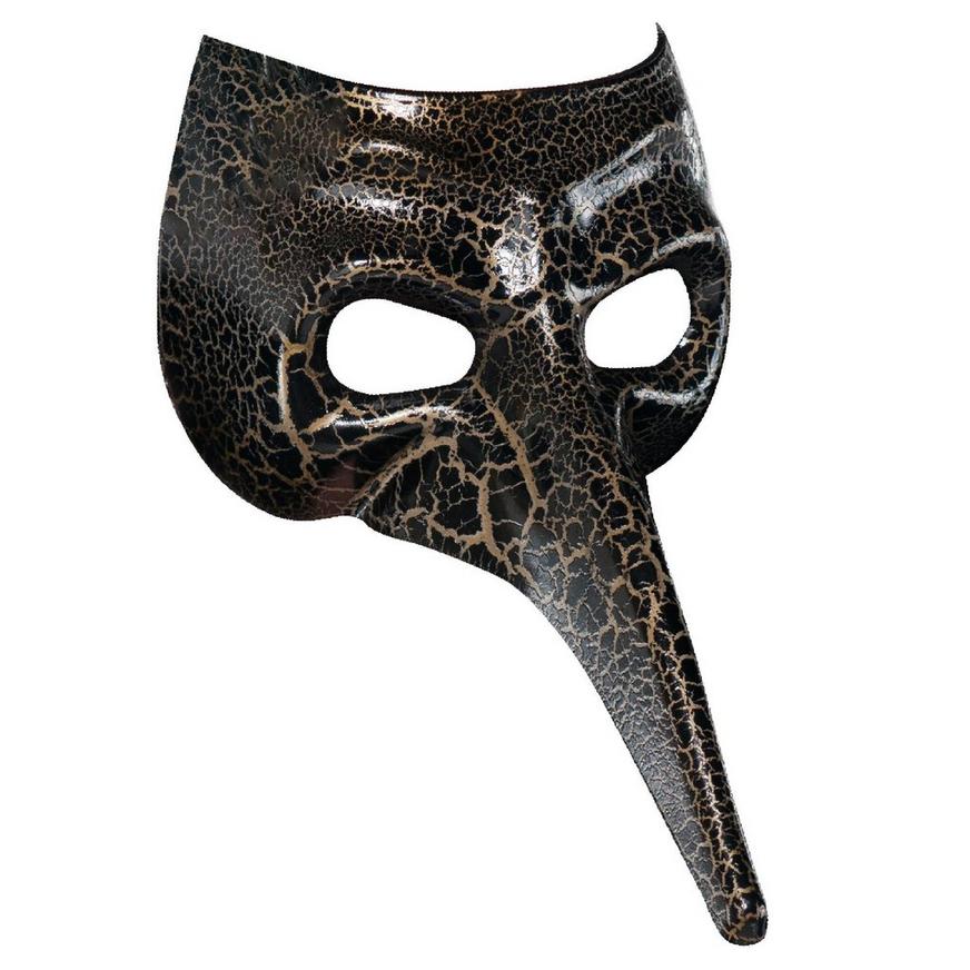 Black Plague Doctor Venetian Nose Novelty Halloween Party Masquerade Mask 