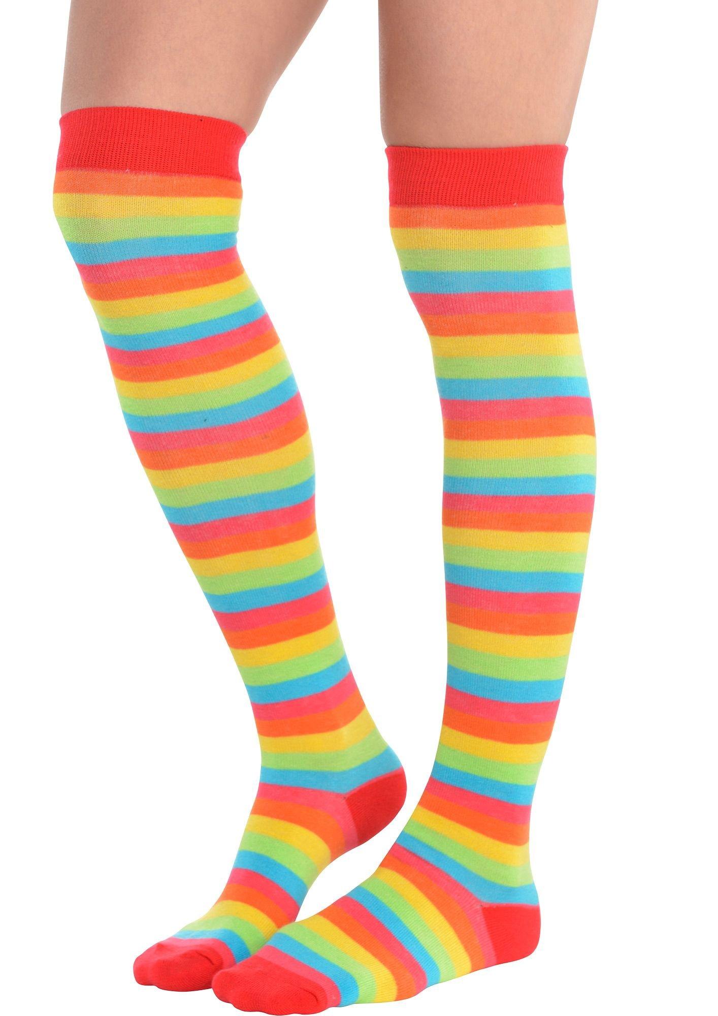 Under The Knee Rainbow Striped Socks