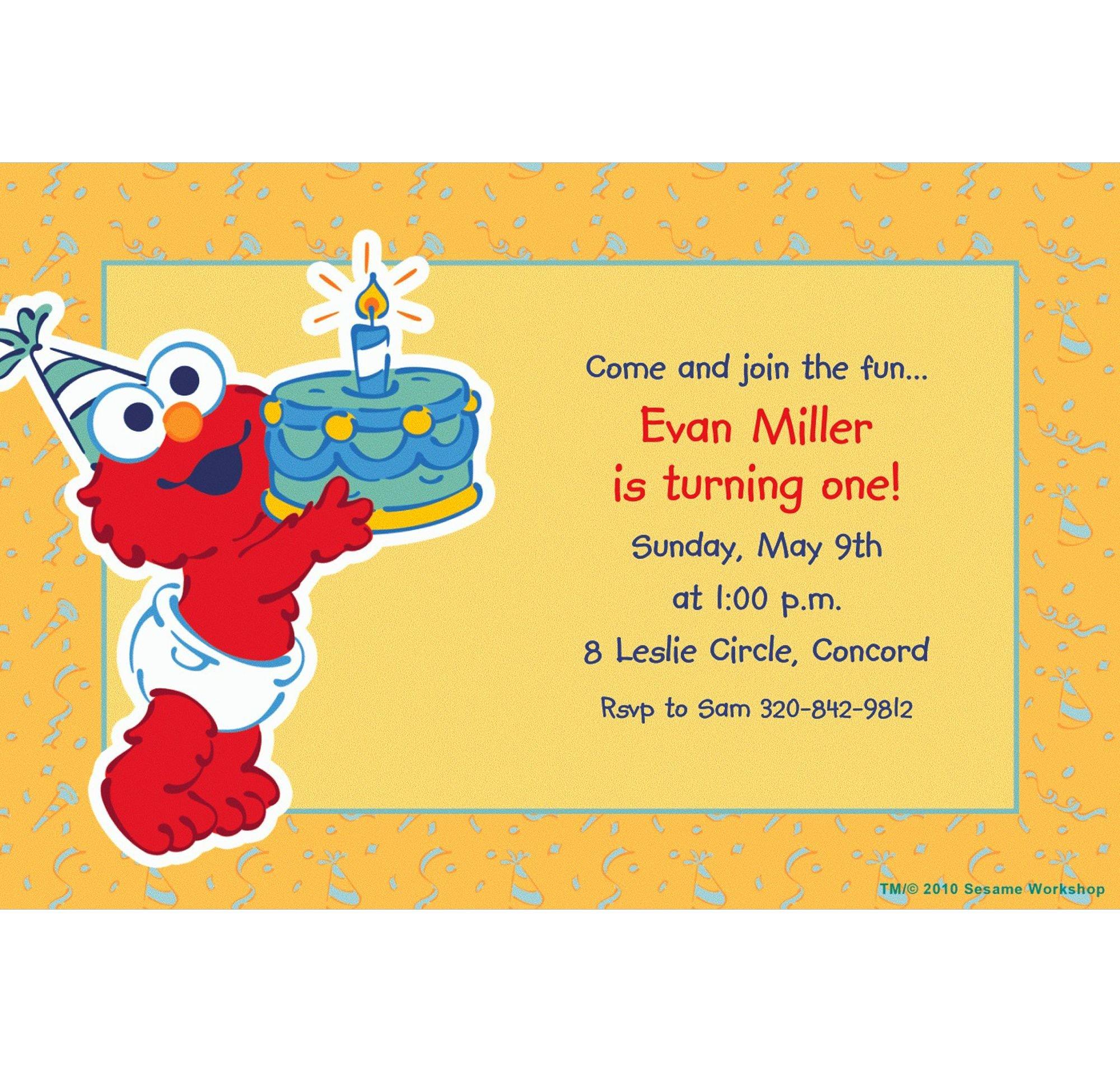 Custom Elmo First Birthday Invitations