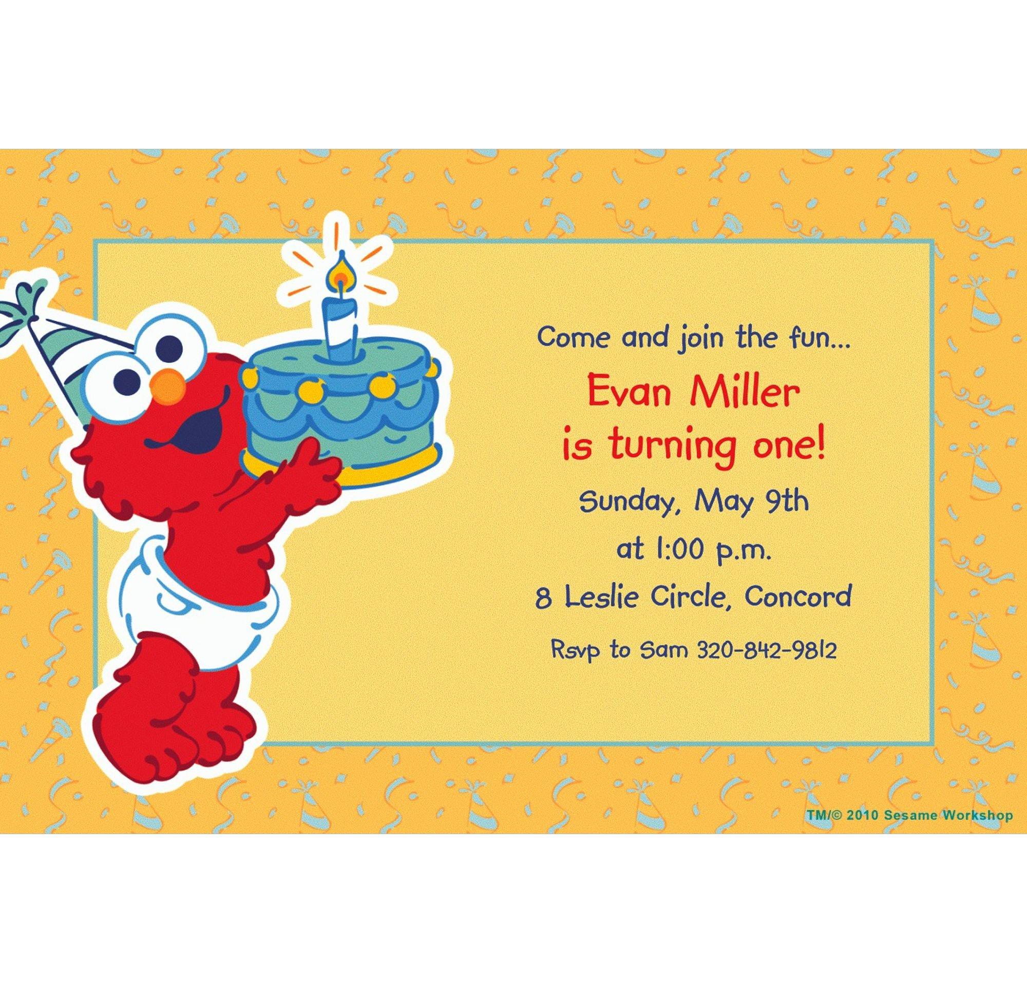 Custom Elmo First Birthday Invitations | Party City