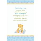 Custom Precious Bear Blue Baby Shower Invitations