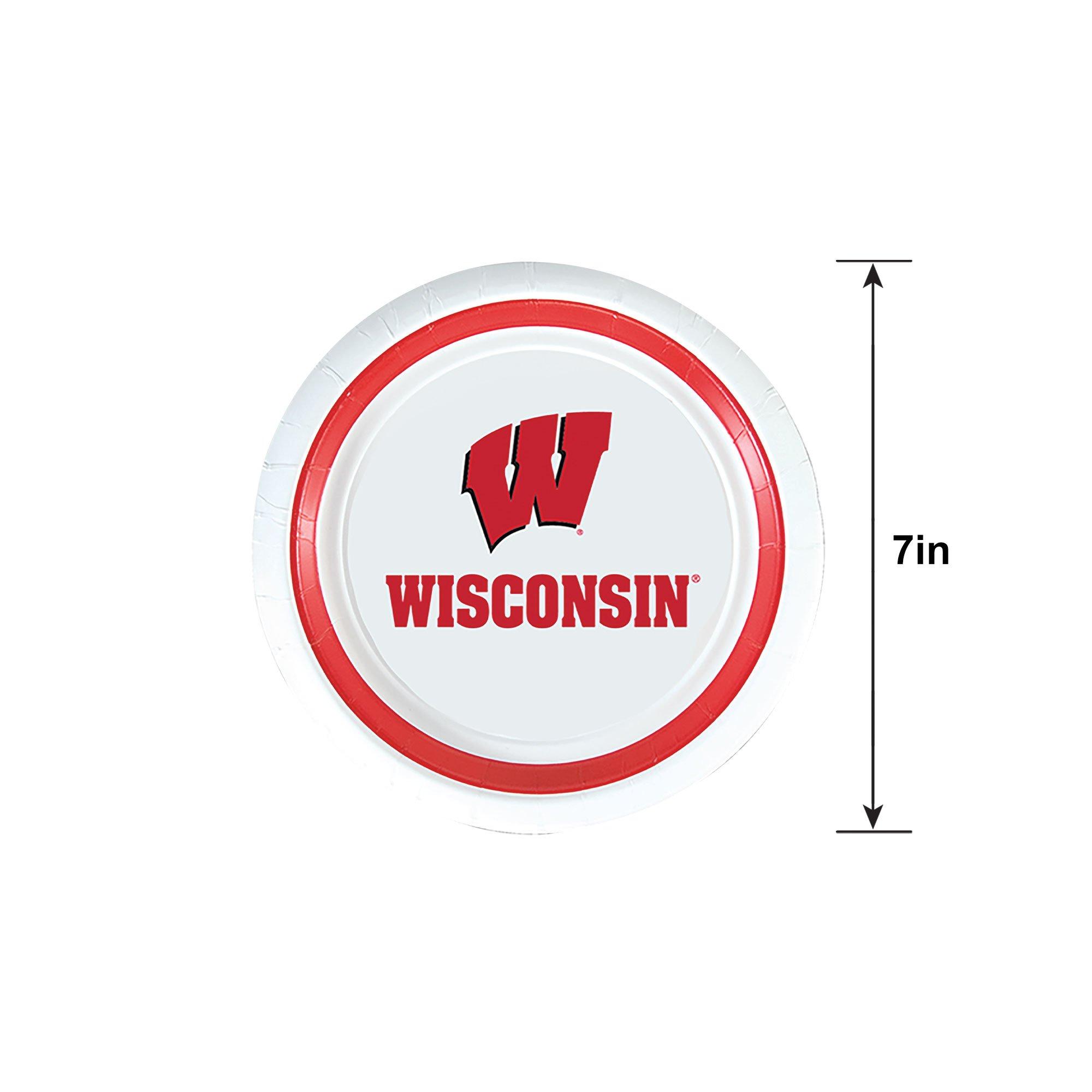 Wisconsin Badgers Dessert Plates 12ct