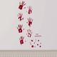 Bloody Hand Print Wall Decals 19pc