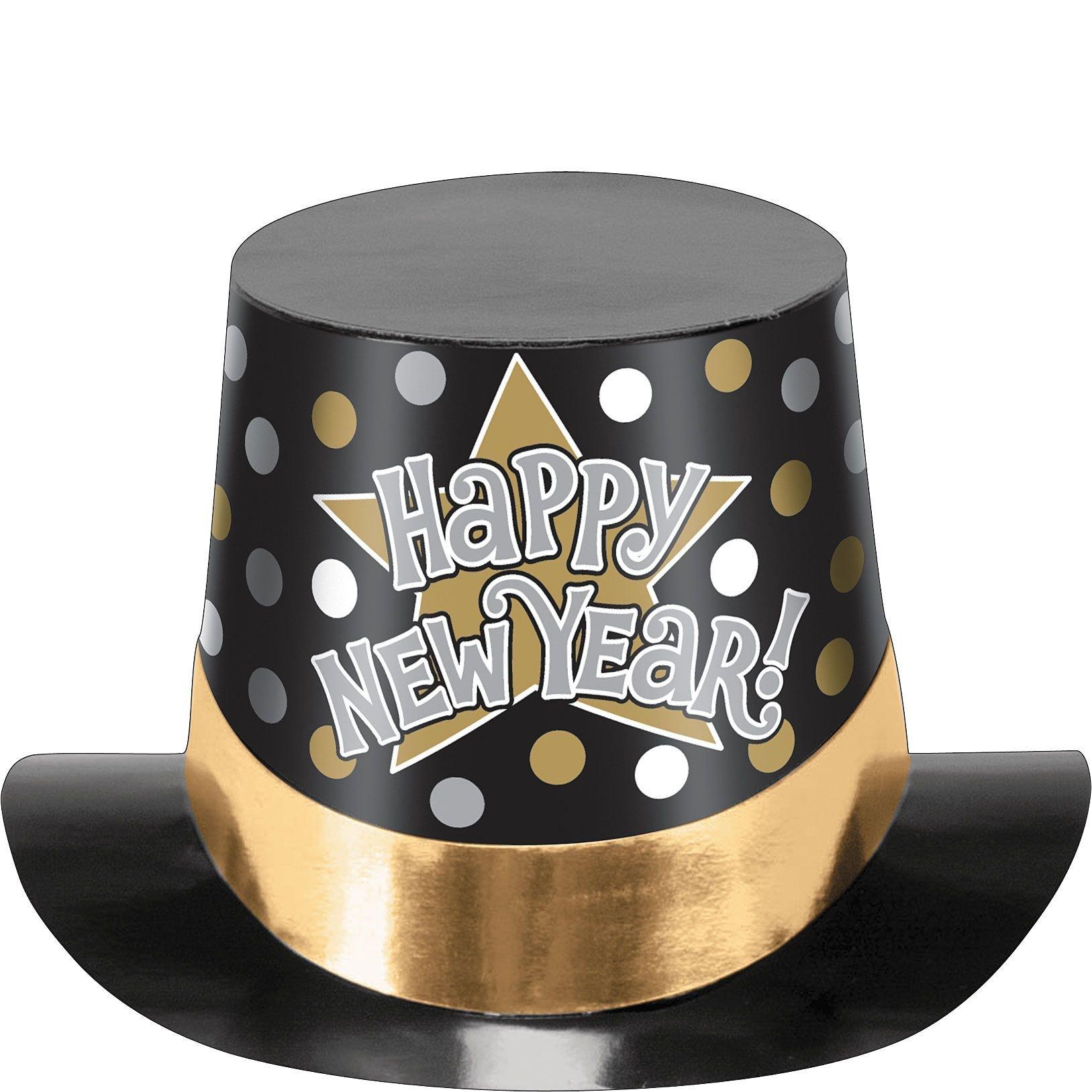 Black, Gold & Silver New Year's Top Hat Party City