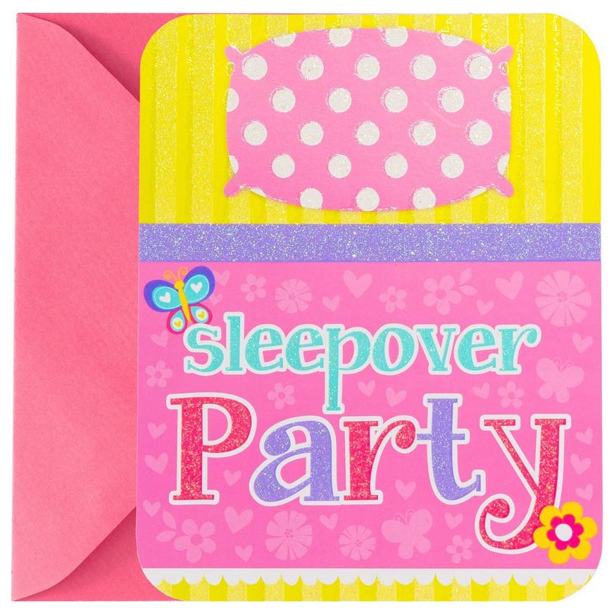 Premium Sliding Slumber Party Invitations 8ct
