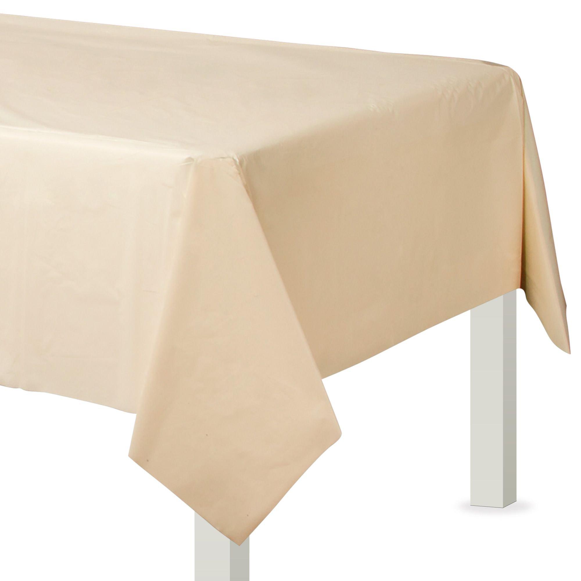 Vanilla Cream Plastic Table Cover