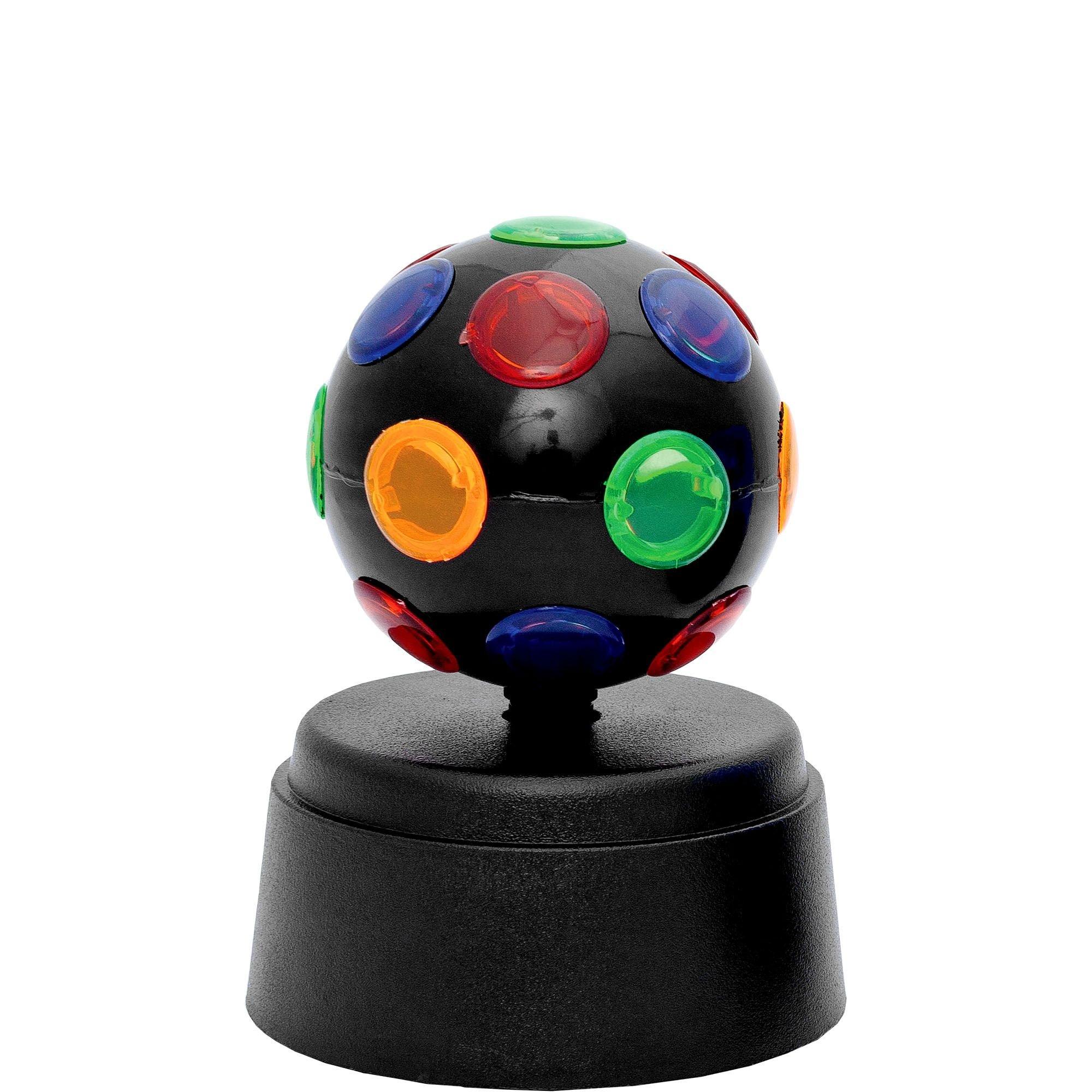 Multi-color rotating disco ball Black plastic 11” Tall Party Light