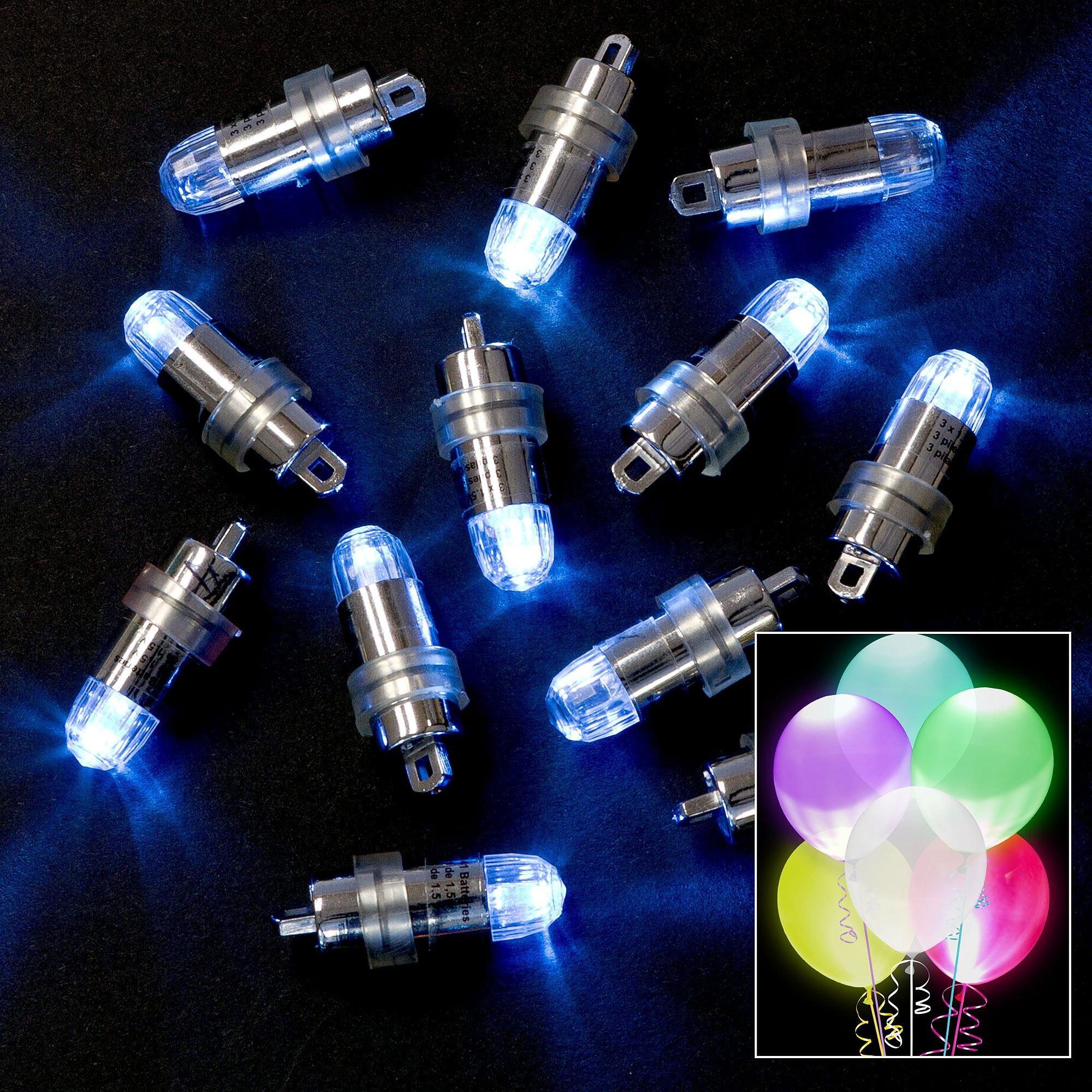 30 Pack LED Balloons 10 Colors Light Up Balloons Flashing Party
