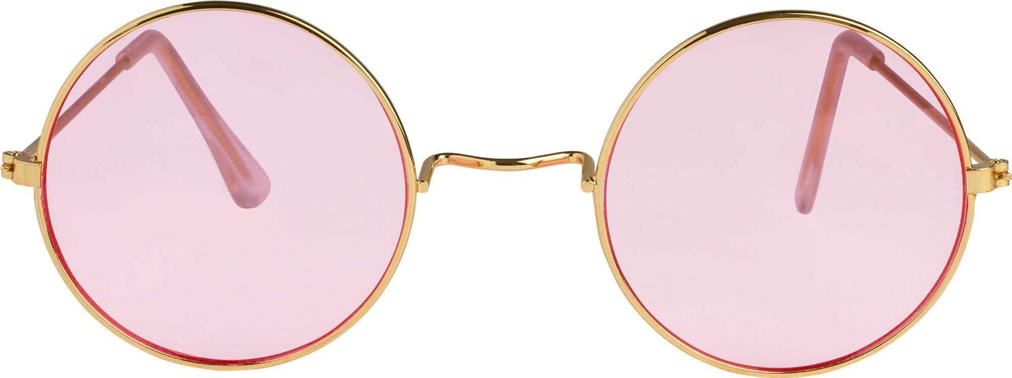 Round Hippie Sunglasses w/ Light Pink Rhinestones and Lenses