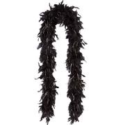 Black with Silver Tinsel Feather Boa 72in