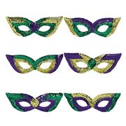 Sequin Mardi Gras Eye Masks 6ct