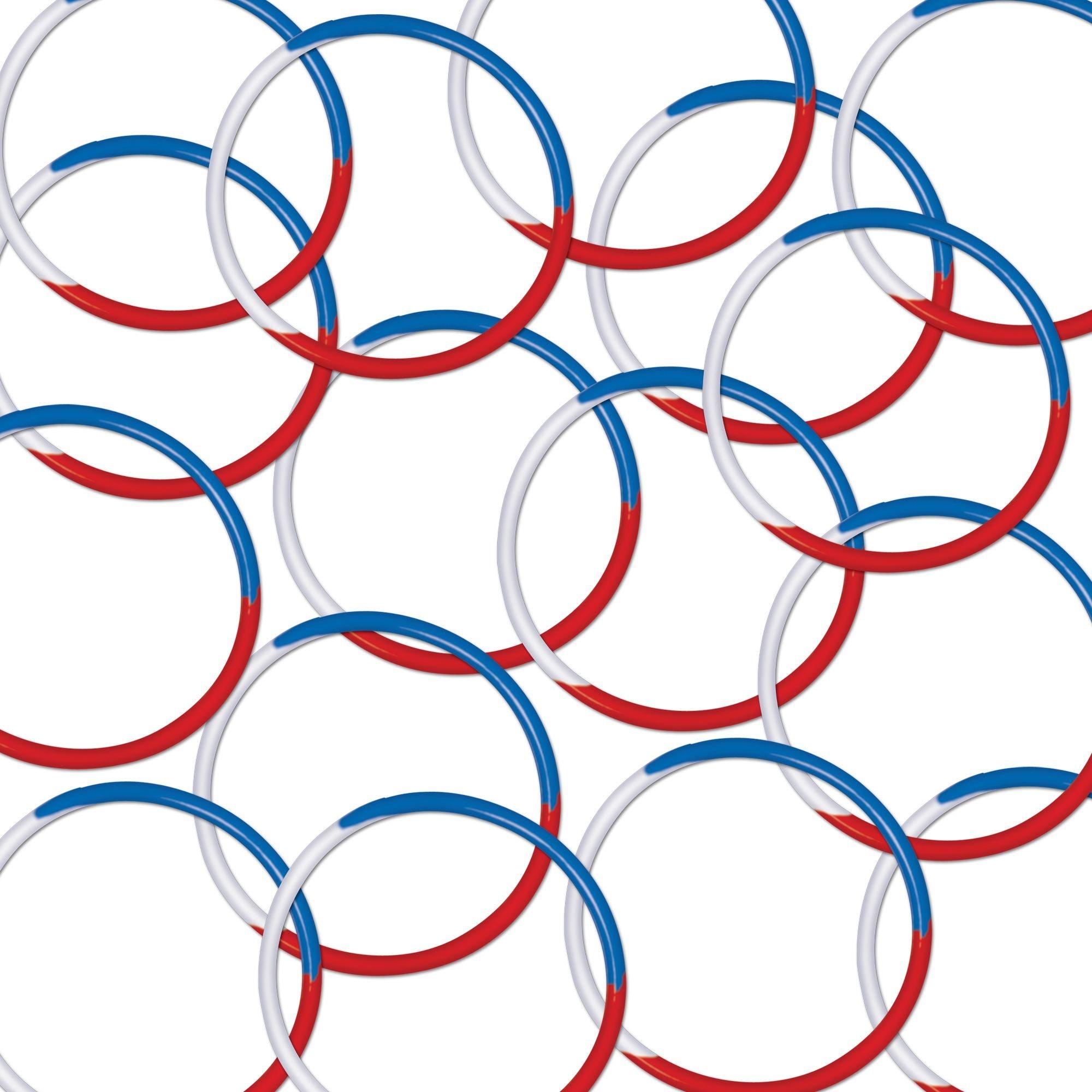 Patriotic Red, White & Blue Rubber Bracelets 16ct