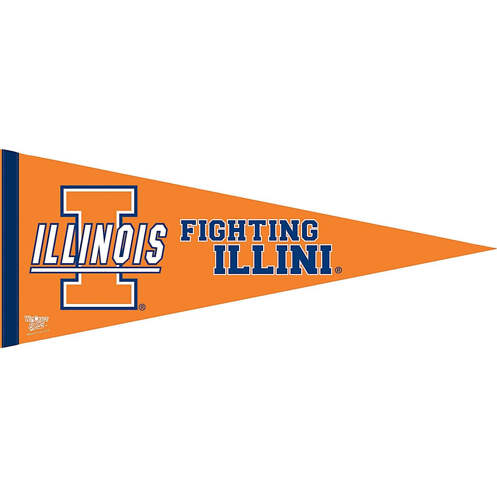 Illinois Fighting Illini Pennant Flag 29in x 12in