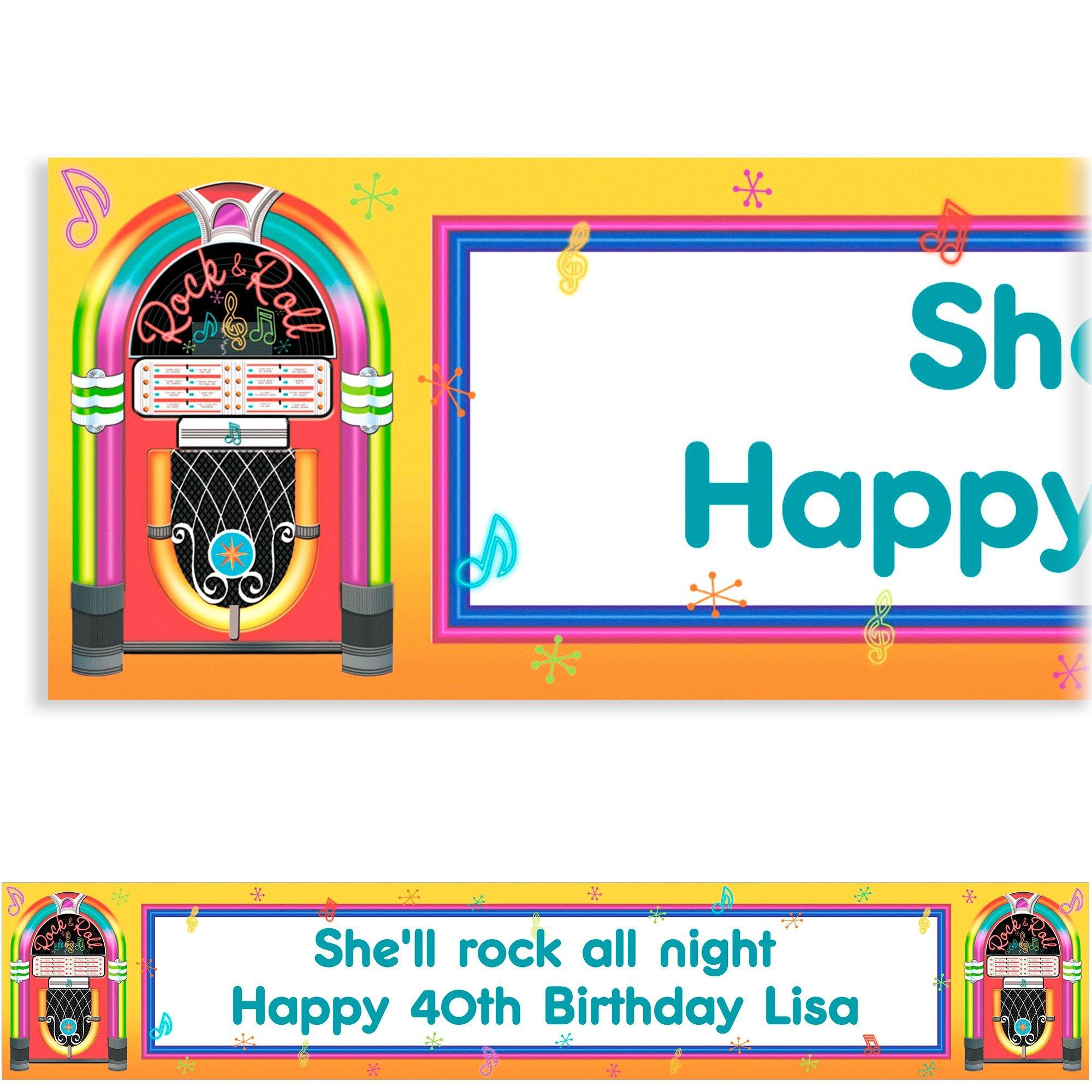 Custom RockNRoll Banner 6ft Party City