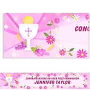 Custom Pink First Communion Banner 6ft