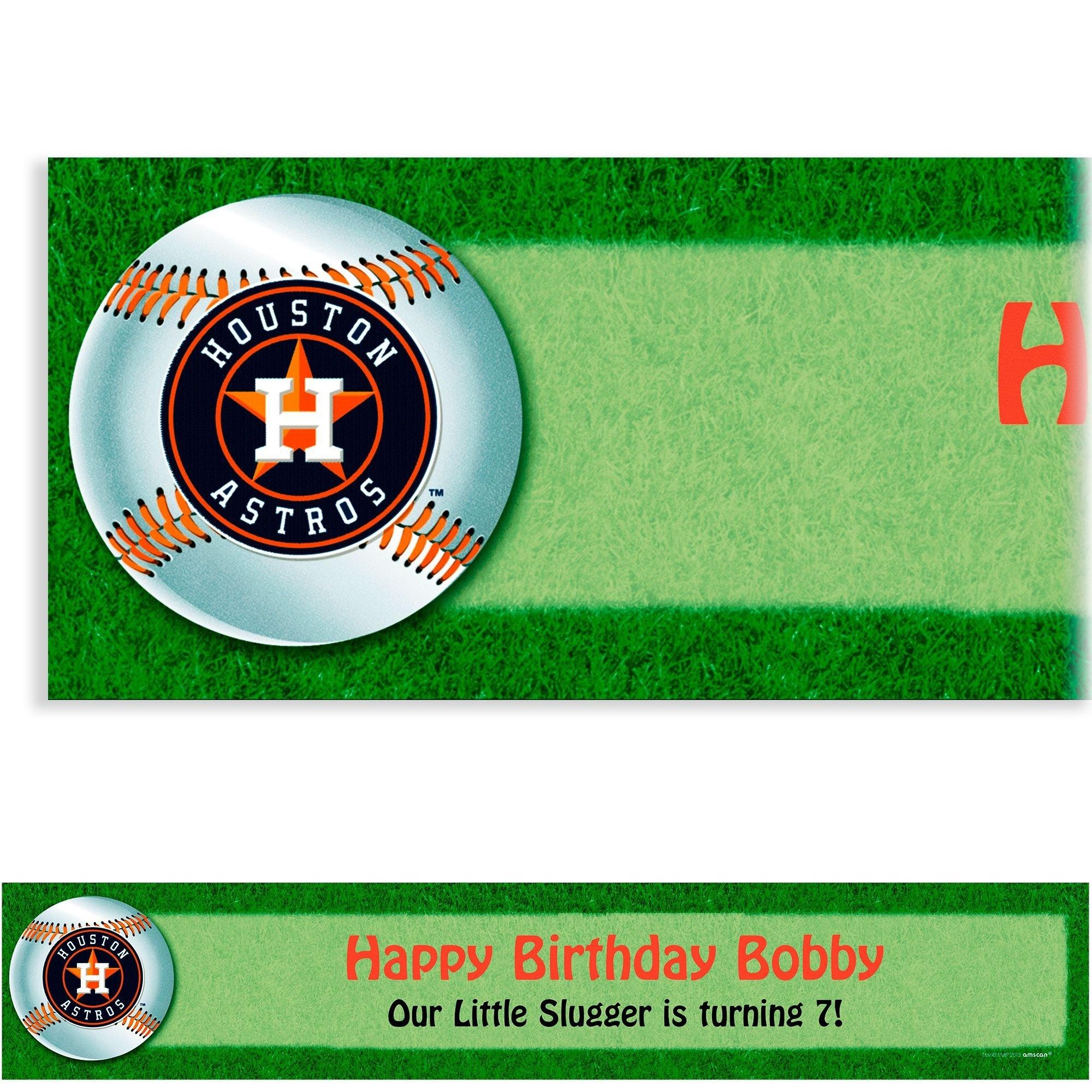 Astros Baseball Birthday Party Decorations ,astros Baseball Birthday Party Favor with Banner, Ballons,Cake Topper, Cupcake Toppers for Boys Girls