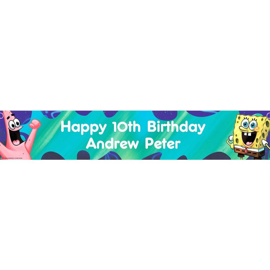 Custom SpongeBob Classic Birthday Banner 6ft