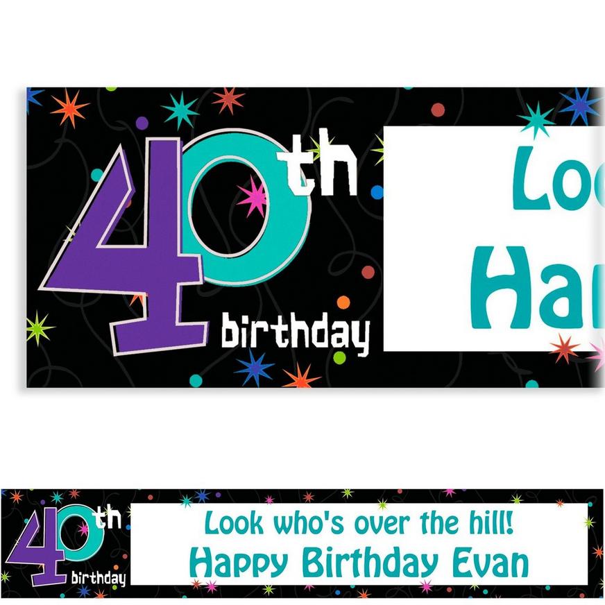 Custom The Party Continues 40th Birthday Banner 6ft