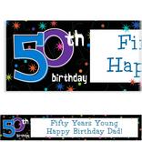 Custom The Party Continues 50th Birthday Banner 6ft