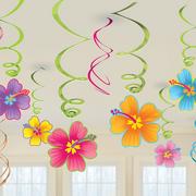 Hibiscus Swirl Decorations 12ct | Party City