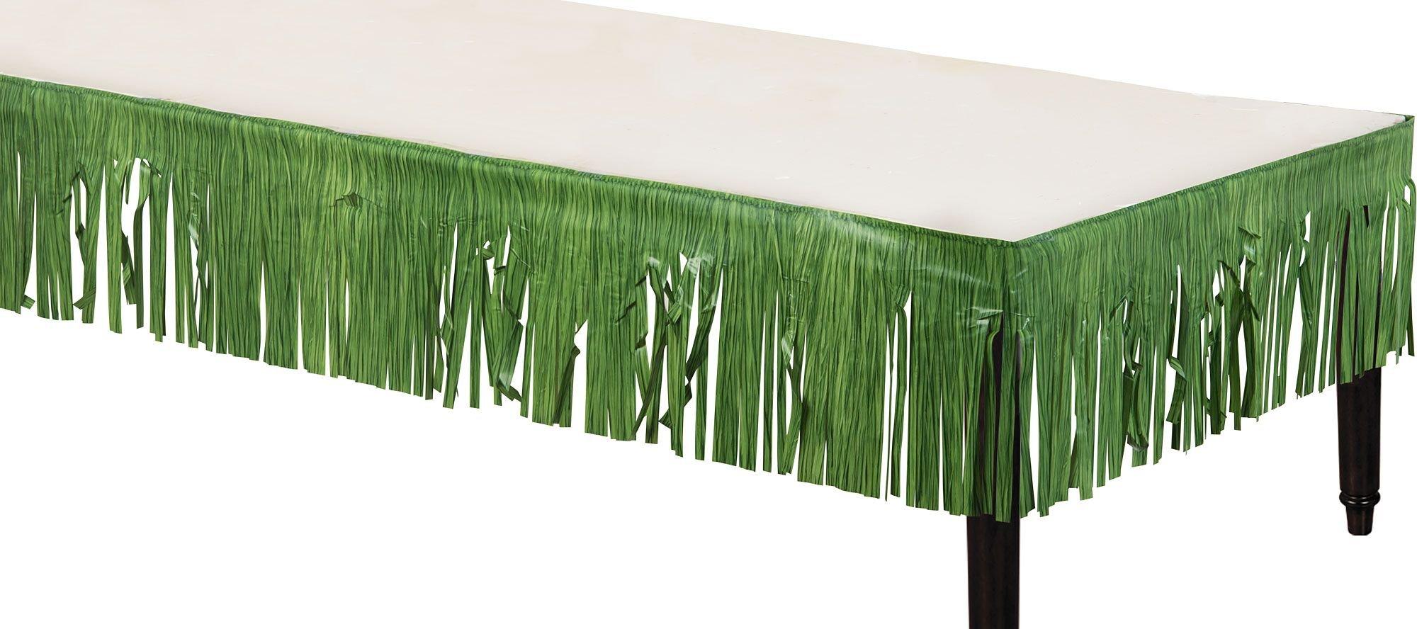 Green Faux Grass Plastic Fringe Table Skirt, 50ft x 10in