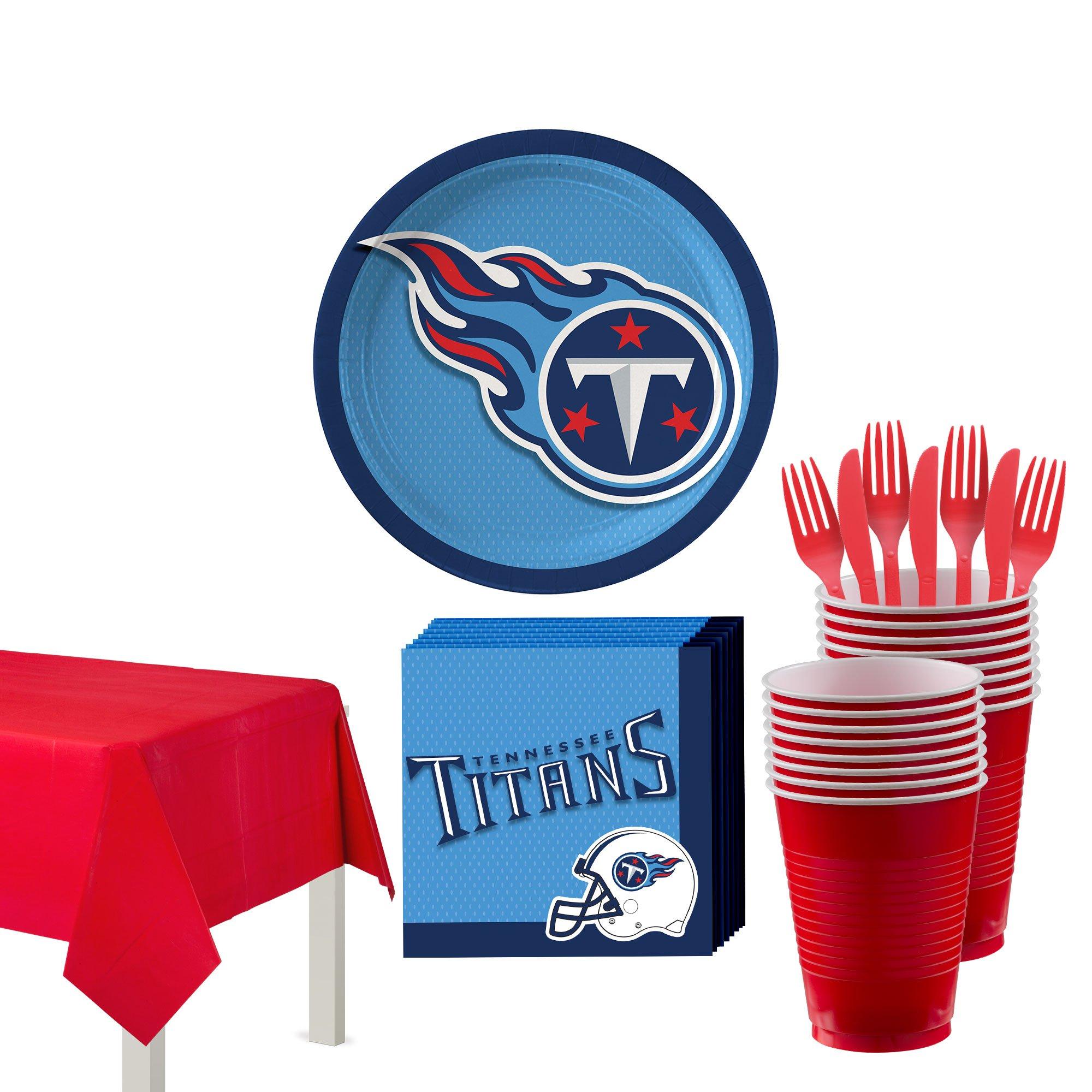 Party City Tennessee Titans Party Supplies for 18 Guests, Include Paper Plates, Paper Napkins, Cups, and Utensils