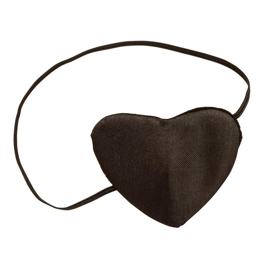 ADULT WOMENS SEQUIN PIRATE HAT AND HEART EYE PATCH HALLOWEEN COSTUME ACCESSORY 