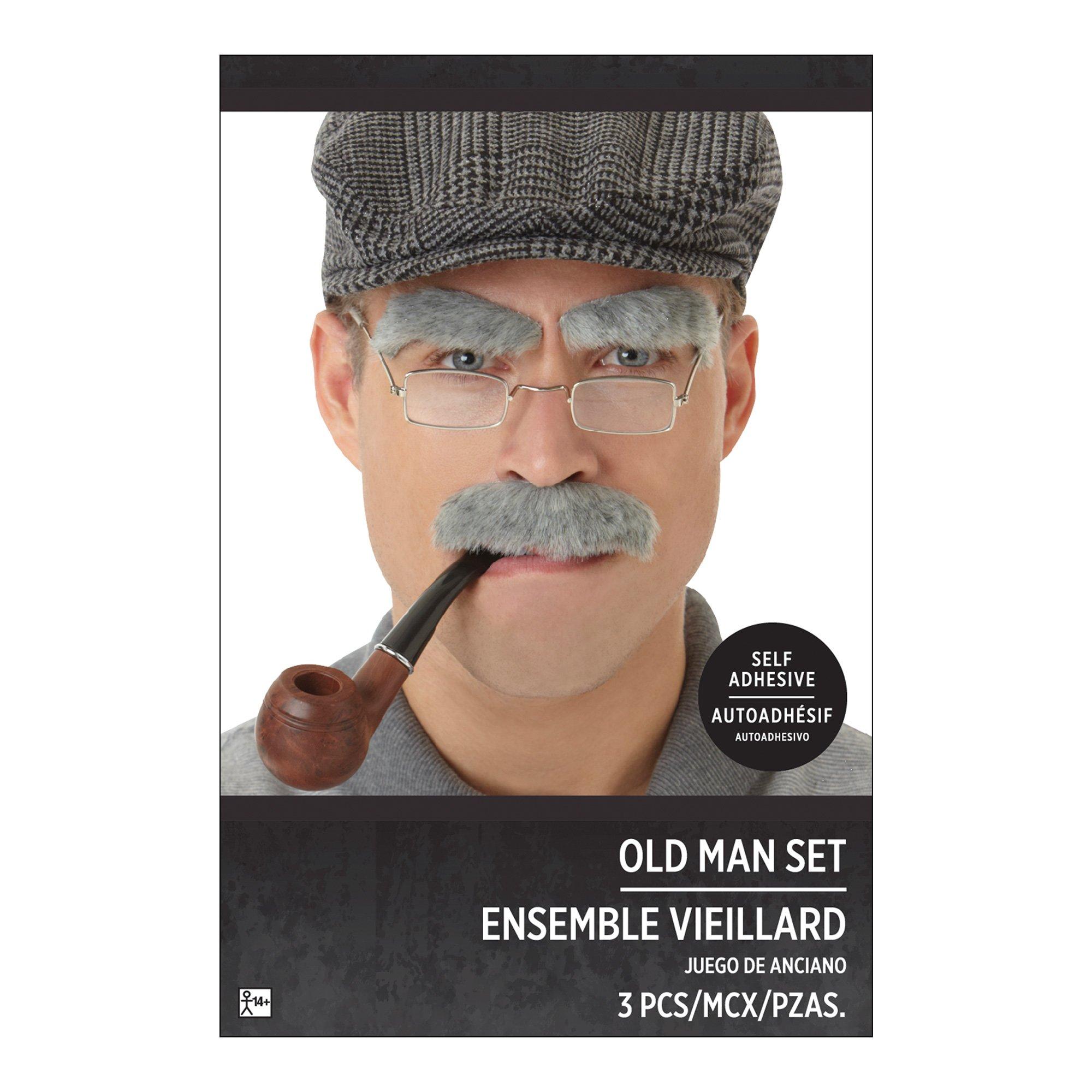 Grey Facial Hair Set