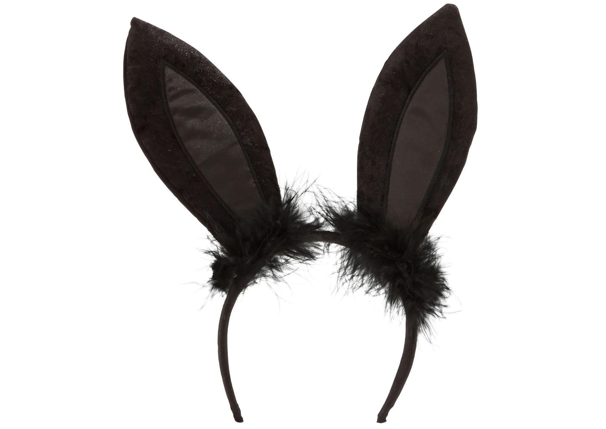 Black Marabou Bunny Ears