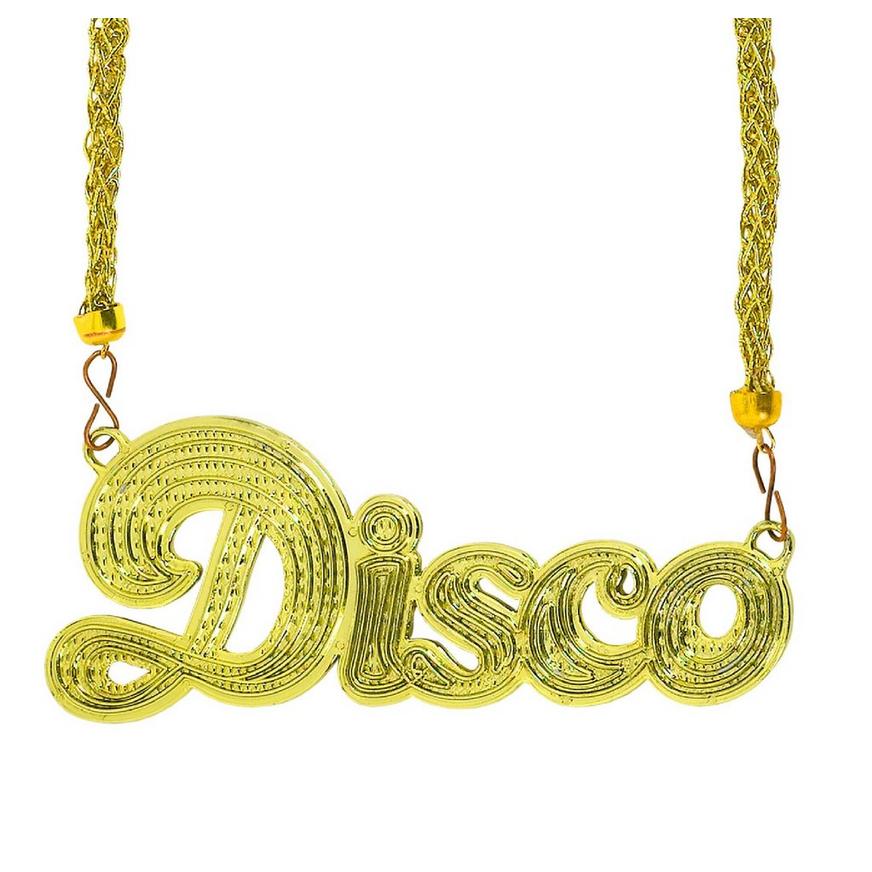 Adult 70s Disco Fake Gold Medallion Mens Fancy Dress Costume Party Accessory 