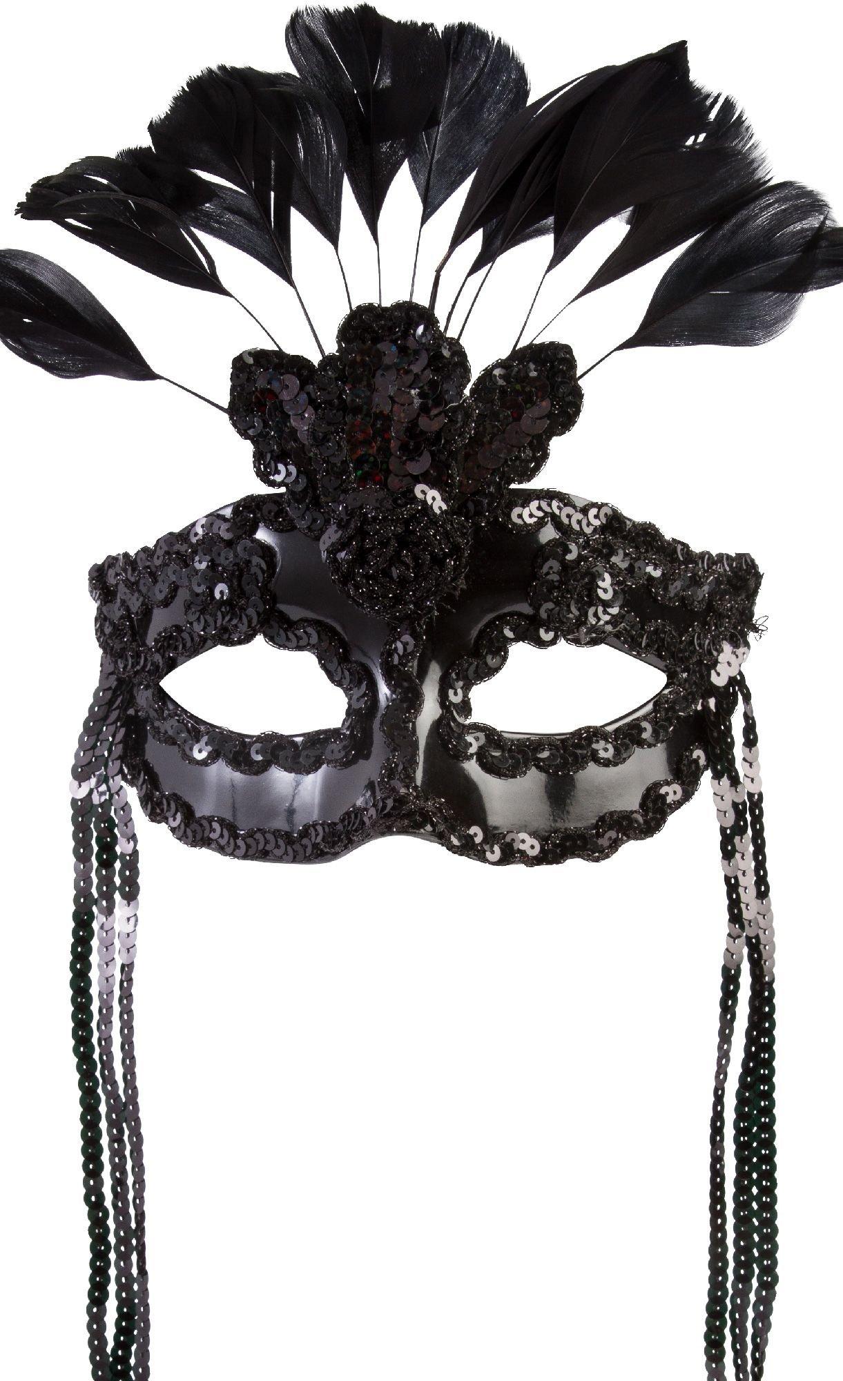 After Dark Feather Masquerade Mask 6 3/4in X 3 1/4in | Party City