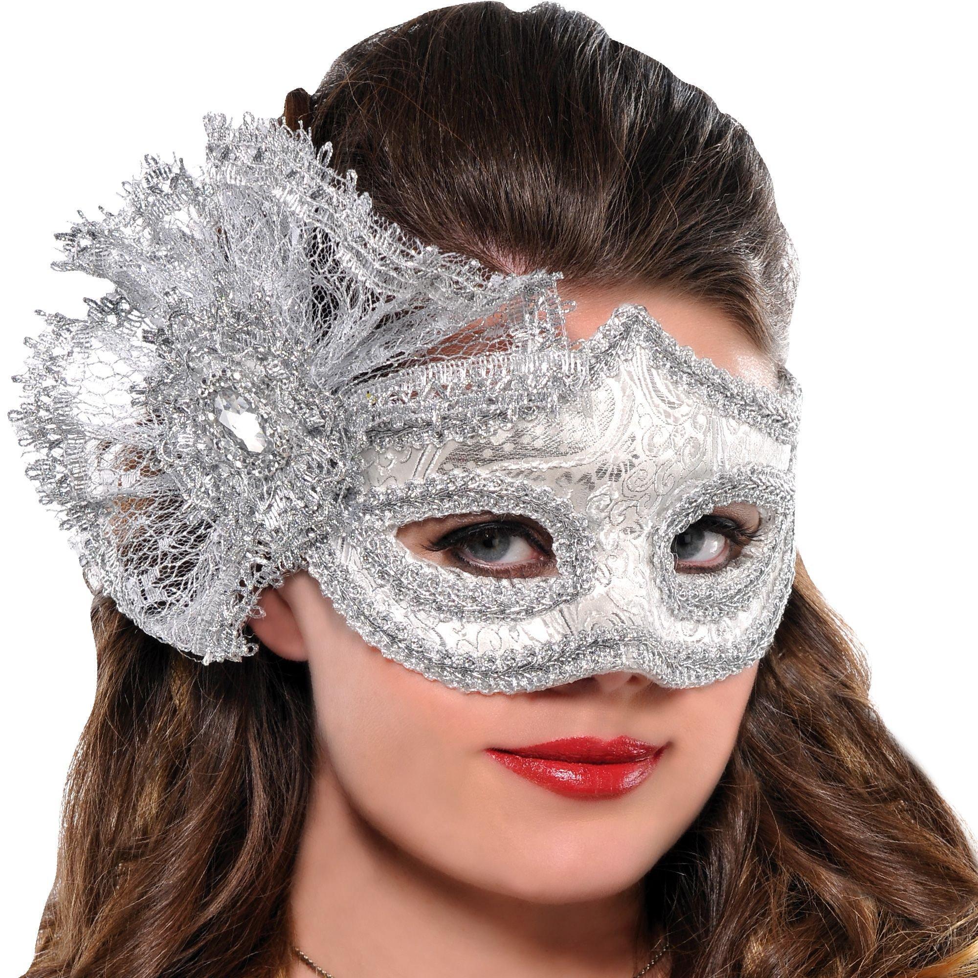 Brocade Parisian Masquerade Mask 6 1/2in x 4in | Party City
