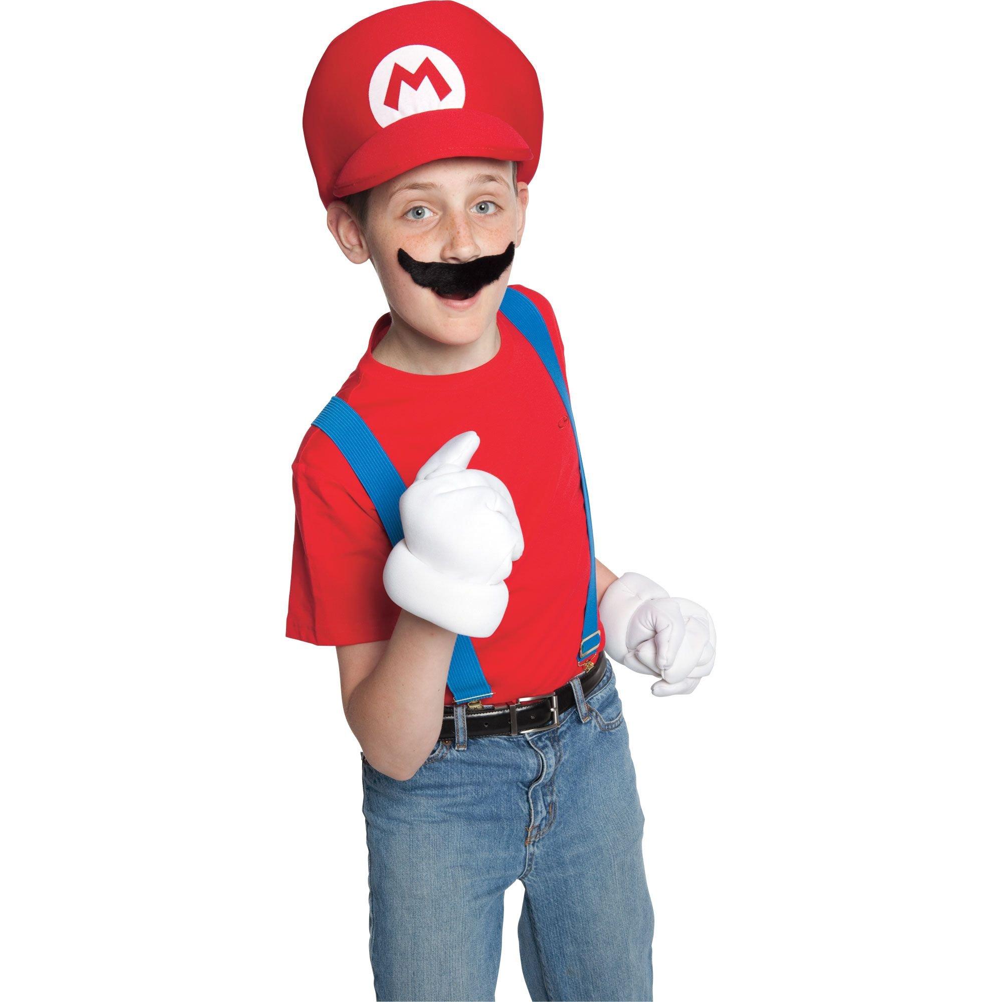 Super Mario Bros Mario Set + Hat Girls Dress Costume Halloween 