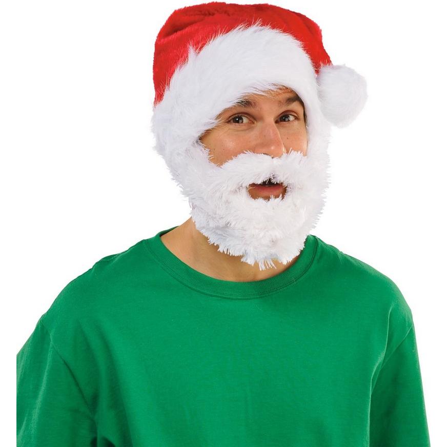 Adjustable Santa Hat with Beard for Kids & Adults