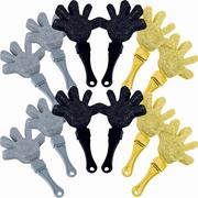Glitter Black, Gold & Silver Hand Clappers 12ct
