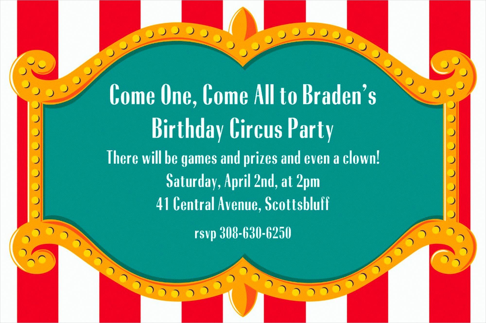 Custom Big Top Invitations