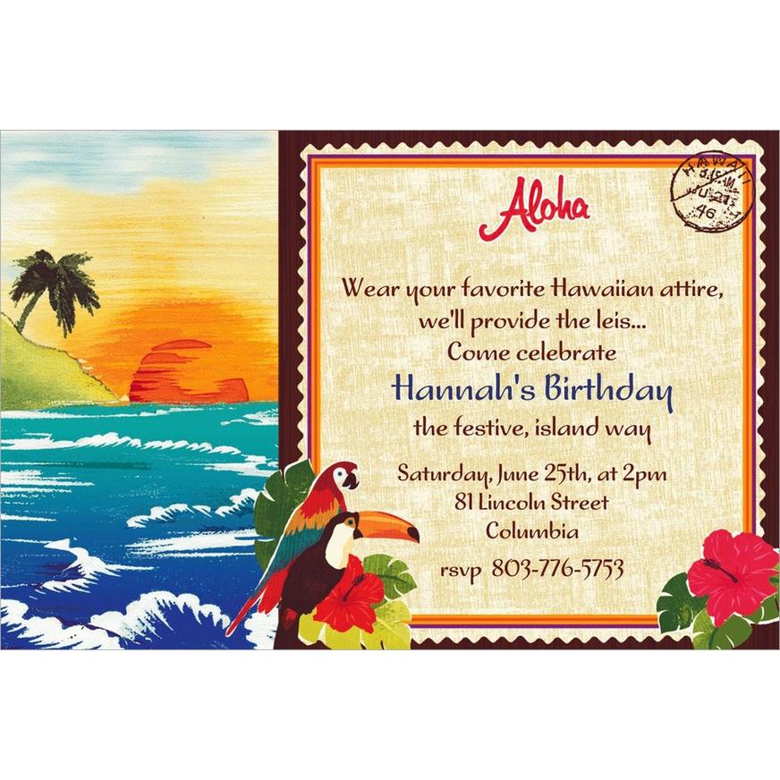Custom Hawaiian Luau Invitations