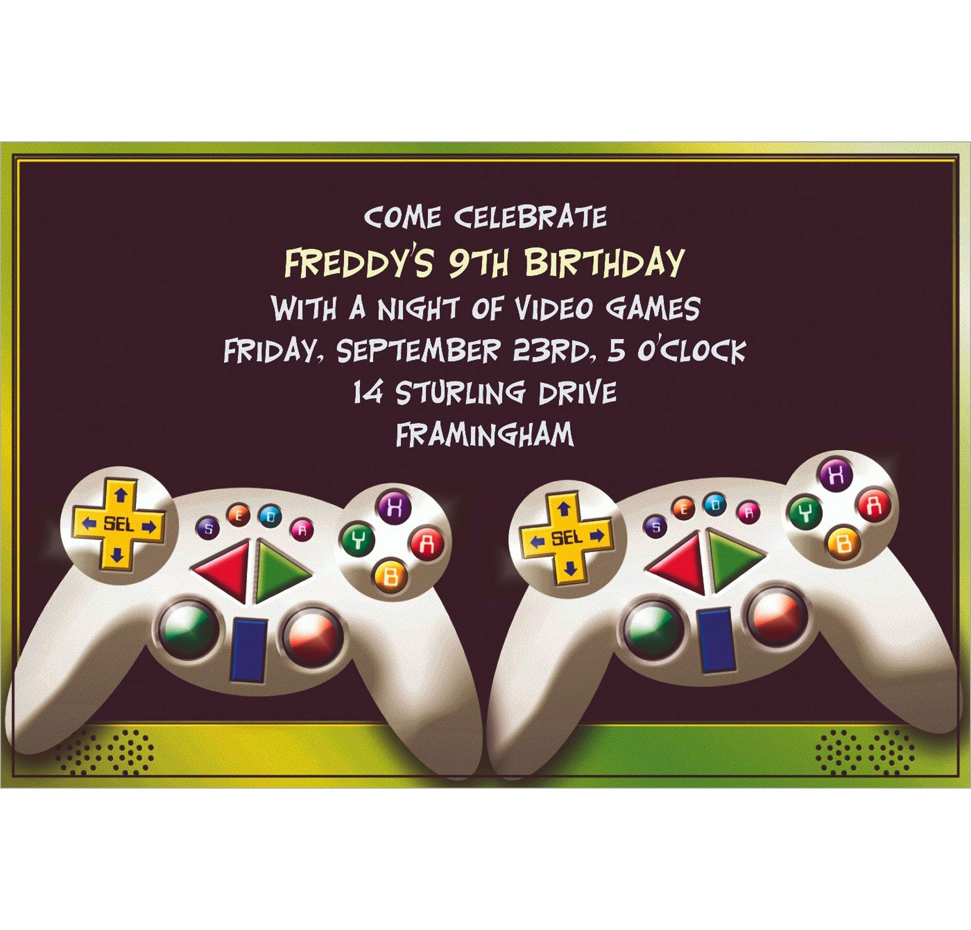 Video Game Party Invitation Gaming Birthday Invitation 