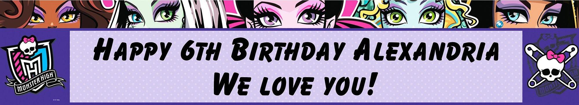 Custom Monster High Banner 6ft Party City