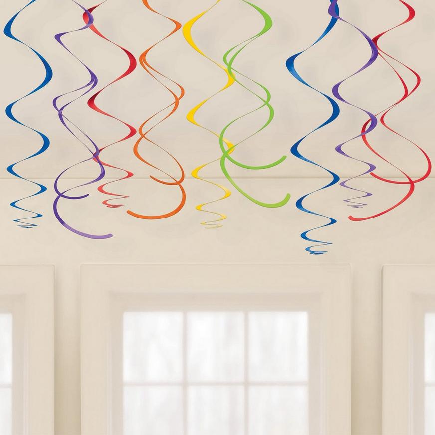 Multicolor Primary Swirl Decorations, 12ct