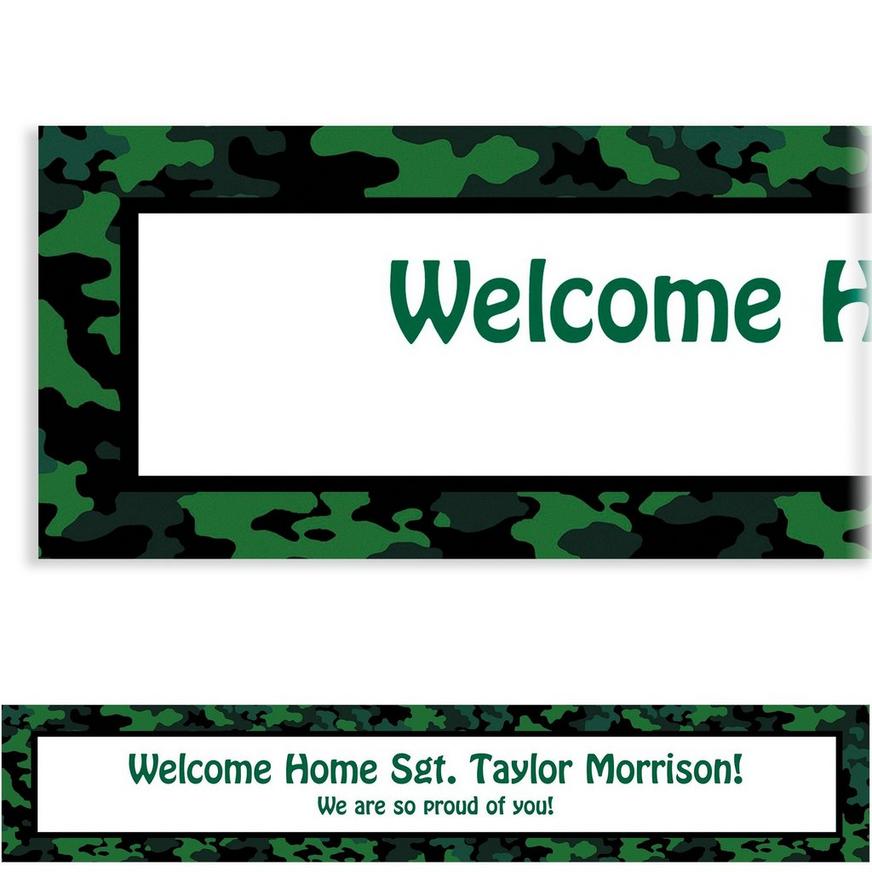 Custom Camouflage Welcome Home Banner 6ft