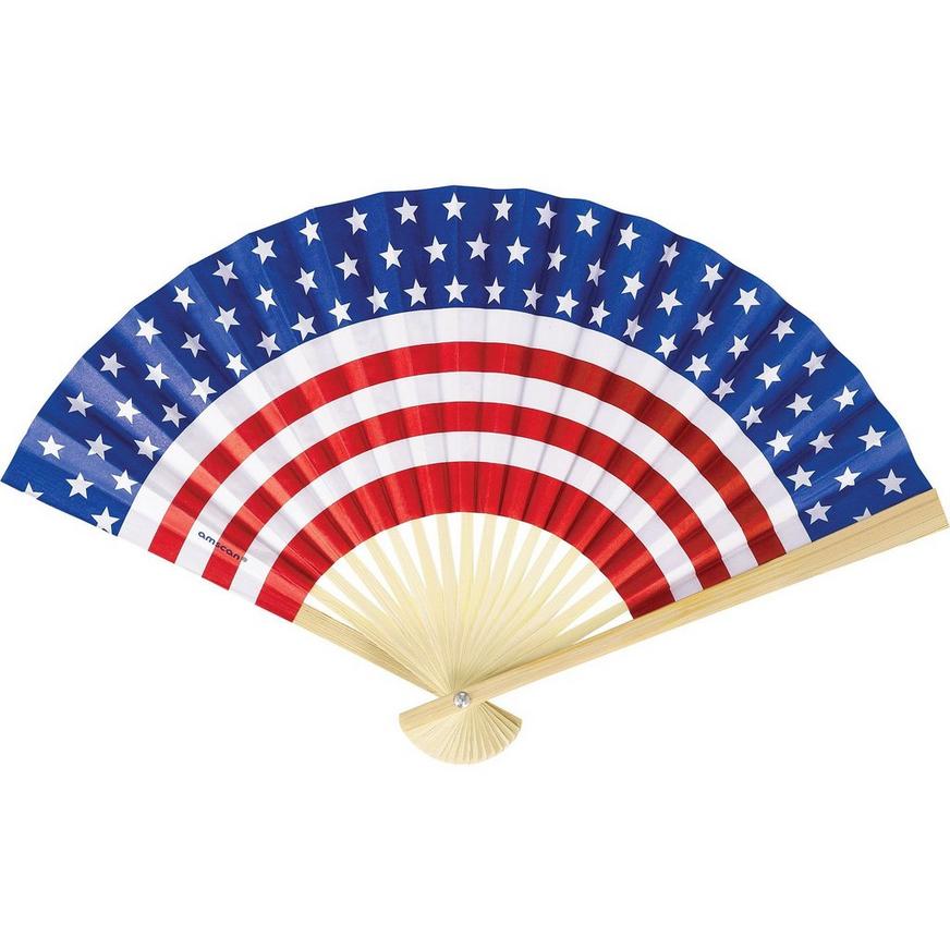 Patriotic American Flag Paper Fan