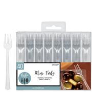 Mini CLEAR Plastic Forks 40ct