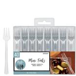 Mini CLEAR Plastic Forks 40ct
